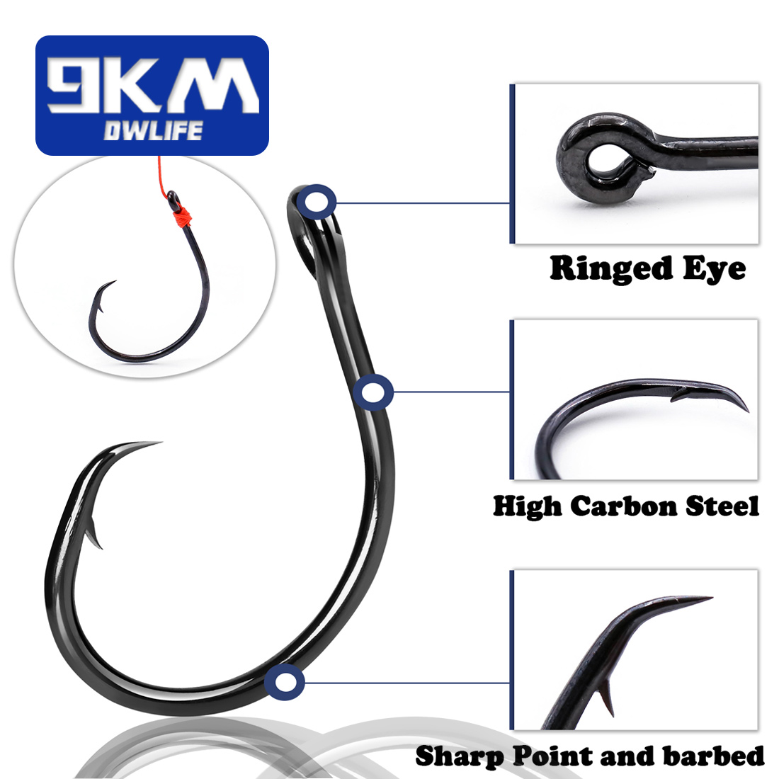 9KM 25-50 stuks Inline Wide Ga - Fishing Hook Offset recensie en prijs